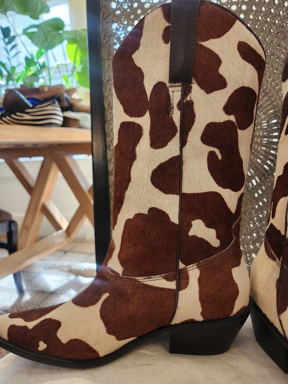 Matisse Hair-on-Hide Western Boots - Cowhide Print, Size 7.5 - Picture 7 of 9